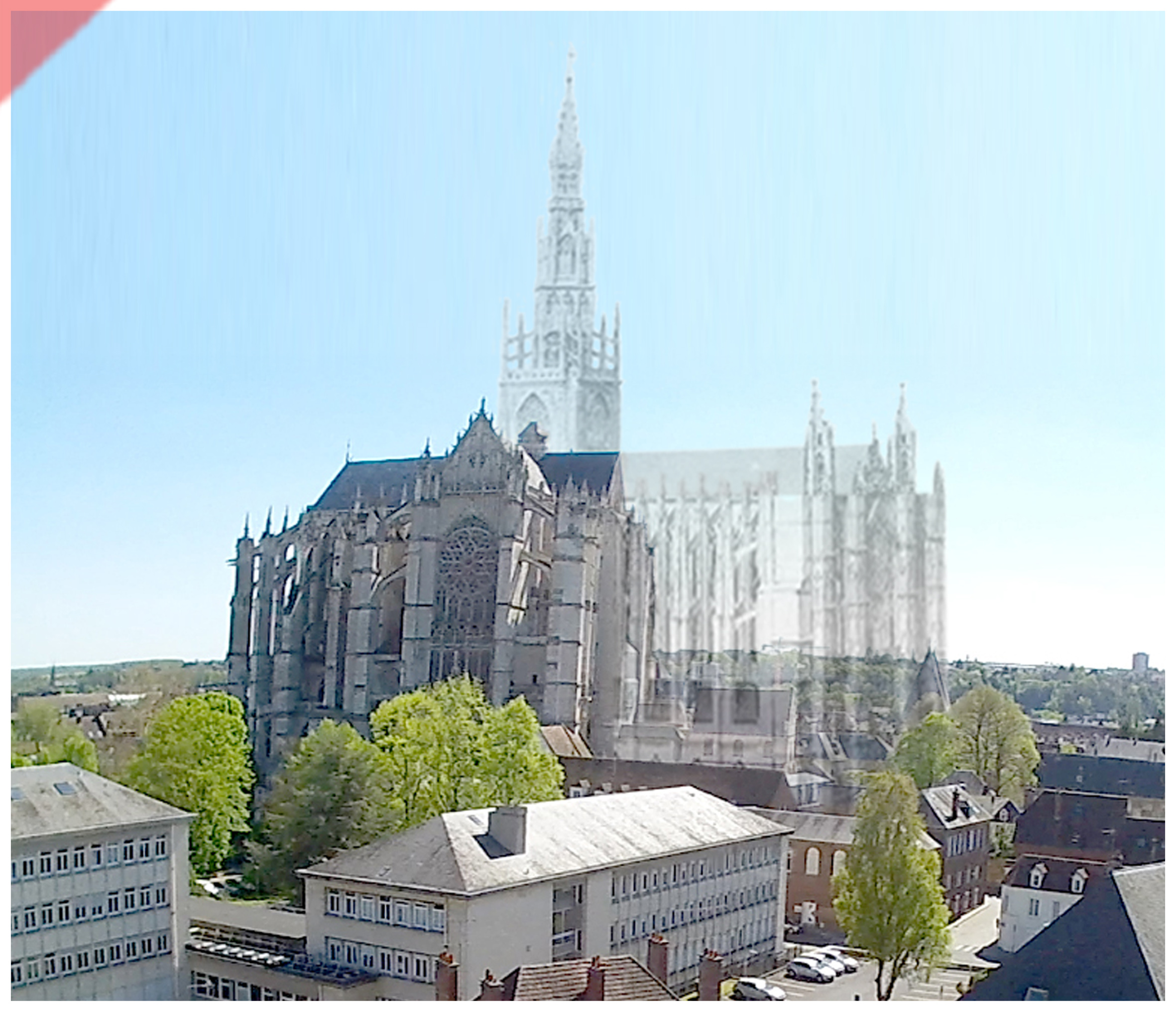 Cathédrale-Beauvais-vol-drone-façade-nord-façade-prévue-tour-1573-église-planifiée-Cathedrale-Beauvais-drone-nord-façade-geplante-façade-tower-1573-planned-church-kathedrale