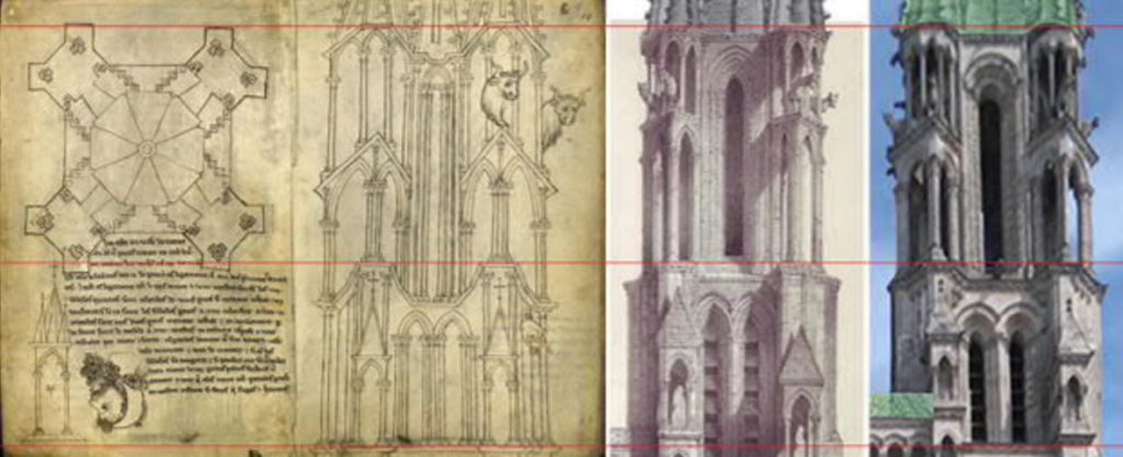 Laon-Kathedrale-Türme-Turm-Turmdach-geplant-gebaut-Damals-Jetzt-Vergleich