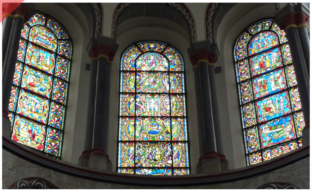 Bamberg-Dom-alte-Glasfenster-Muster-romanisch-St.-Kunibert-Köln-Vergleich-Mittelalter
