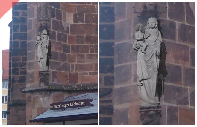Frauenkirche-Liebfrauenkirche-Nürnberg-Nuernberg-Nordportal-stützpfeiler-nordwest-geschnitten-96-dpi-Figuren-Skulpturen-Verkuendigungsengel-Gabriel-mit-Fluegeln-neu-mutter-marienfigur-maria-gottesmutter-mit-kind