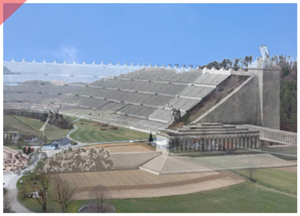 German-stadion-nuremberg-nazi-party-rally-grounds-grandstand-drone-view-model-wood-scale-1-1-Hirschbachtal-phases-of-erection-comparison-1940-1937-heights-measures-panoramic-view-size-angle-Oberklausen-Hersbruck-Then-Now